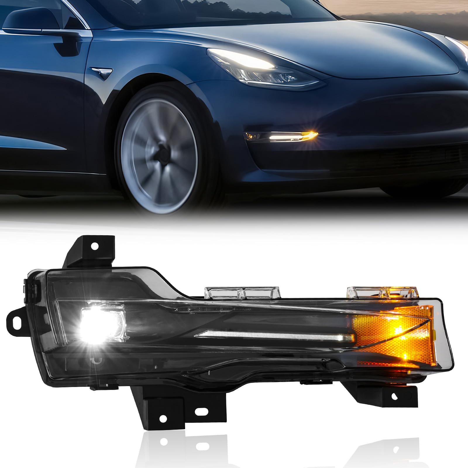 Amazon | TODO LED フォグライトアセンブリ 2017-2022 Tesla Model 3
